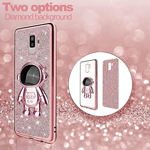Buumhuum за Samsung Galaxy S9 Plus Case Cult Cult Glitter Crystal Butterfly Chull Protection Cays за тинејџери, возрасни тенок TPU мек чист