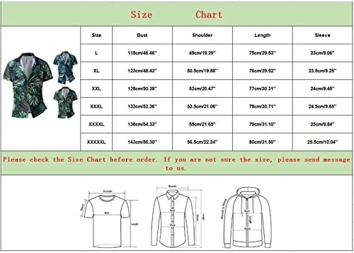 Летни кошули за мажи мажи лето печатено јака од трева, обичен сингл на градите кратки ракави големи високи мани