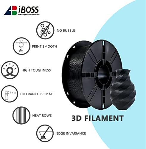 Пакет на филамента за печатач на Iboss Pla Pla Plus 3kg - 1,75 mm PLA PRA FILAMENT BUNDER, PLA + FILAMENT за повеќето FDM 3D печатач,