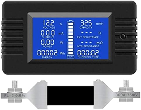 Мерач на монитор на батерии HSLWYJ, 0-200V, 0-300A LCD дисплеј дигитална струја и детектор на напон