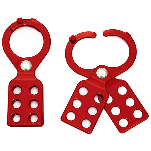 Зинг зелени производи 7106 Zing Recyclockout Lockout Tagout Hasp, 1 челик со јазичиња, 1 во дијаметар на вилицата, црвена