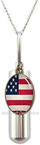 Рачна изработка украси Американско Знаме Кремирање УРНА Ѓердан Сад Знаме Накит, Американски Патриот Подарок, Американската Армија Знаме