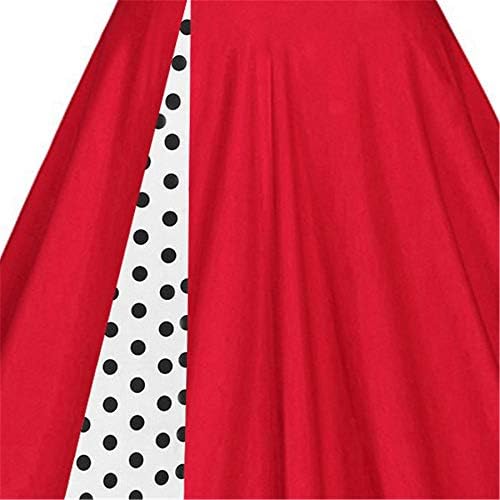 Angongnywell женски долг ракав гроздобер коктел фустани точки печатени костуми за забави за забава ретро фустани