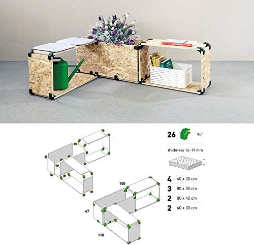 PlayWood 4pcs 90° конектори. Високо-технолошки пластични прстиња за спојување на дрвени панели од 3/4 инчи. Идеален ЗА САМ: создадете мебел за вашиот дом, градина, канцелари?