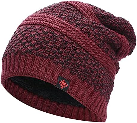 Дебела обложена капа Менс Зимски череп капа за топло унисекс, капаче за грав, смешни класични меки капи, подароци плетени плетени капи за жени