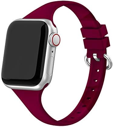 Edimens Silicone Band компатибилен со Apple Watch 38mm 40mm 41mm, мека тенок тесен мал спортски додаток за замена на лентата за замена