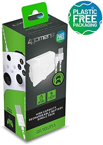 4Gamers SX-C6 X Една Игра &засилувач; Полнење Батерија Пакет Компатибилен Со Xbox Серија S И Xbox Серија X Конзоли-Бела