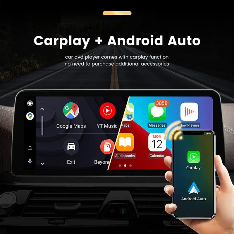 Android 12 Автомобил Радио Стерео за Bmw 5 Серија F10 F11 CIC Систем, Biorunn 10.25 инчен GPS Navi 8Core Гласовна Контрола Безжичен Carplay Android Авто Главата Единица Блу - Зраци Екран На Допир DSP