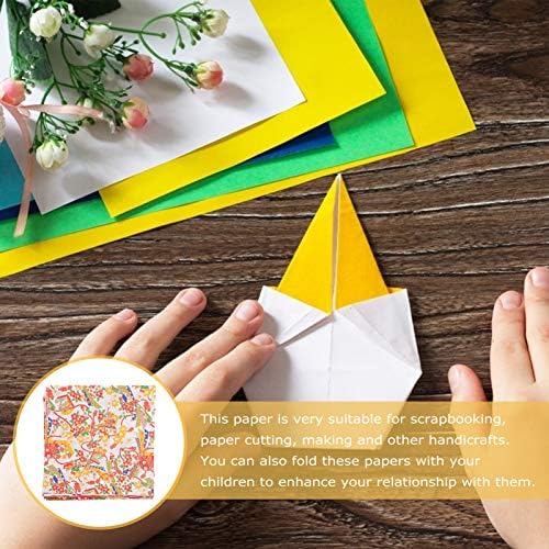 Хартија за хартија од нубестија Двојна 4 сетови Оригами хартија Јапонска хартија за миење садови за преклопување на хартија цветни оригами плоштади за DIY уметнички