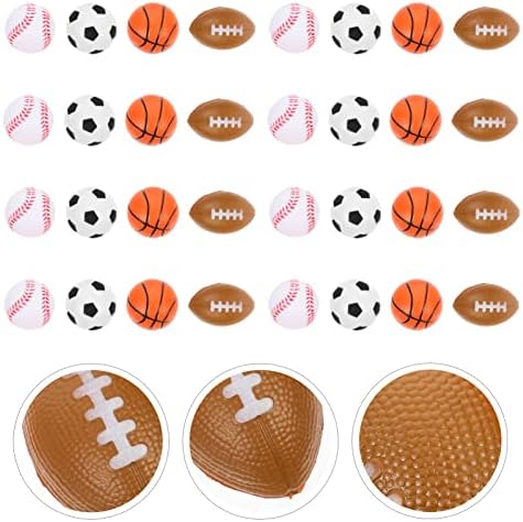 Toyvian 48pcs отскокнување топки за игралишта за деца мали фудбалски топки кои скокаат во кошарка фудбалски фудбалски фудбал бејзбол