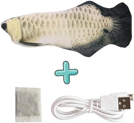 Jxang Електрична риба Смешна мачка риба USB полнење миленичиња играчка занишани занишани опашки скокање риба мачка играчка играчка симулација риба тропска риба