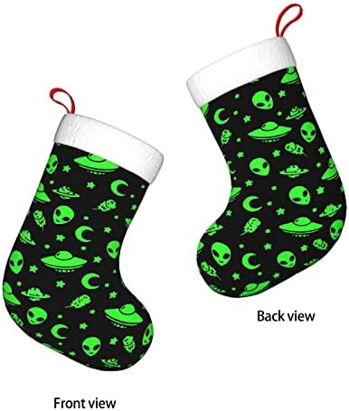 Божиќни чорапи туѓи смешни вселенски бродови планета двострана камин што виси чорапи