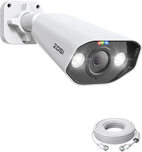 ЗОСИ 5MP POE Security Camera со откривање на човечко возило, двонасочен аудио, ноќно гледање во боја, аларм за звук и светлина, IP66 водоотпорен