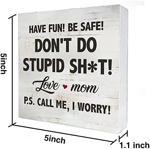 Забавувајте се безбедни, не правете глупава кутија за дрво руситц повик мама дрвена кутија знак Деца фарма куќа домашна спална