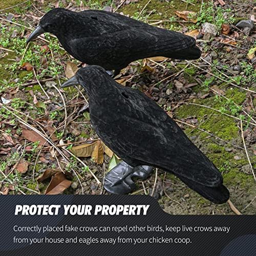 Волеин Кроу Декој за привлекување врани, пластични лажни врани птици за декорација на задниот двор во дворот