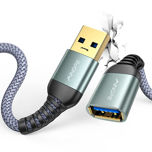 AINOPE USB Продолжен Кабел 1.5 FT Тип Машки До Женски USB 3.0 Продолжен Кабел Висок Пренос На Податоци Компатибилен Со Веб Камера,Gamepad, USB