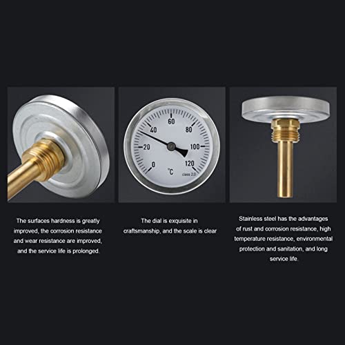 Биметален Термометар, Термометар За Скара Висока Точност IP55 Водоотпорен 0-120°C 63mm За Машини За Хемиска Индустрија
