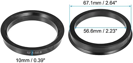 Acropix 67.1mm до 56,6 mm универзален центар за центрични прстени Црна - пакет од 4