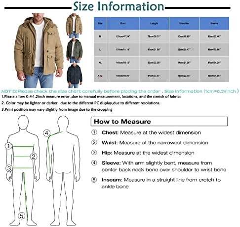 ADSSDQ MENS DOWN јакна, трендовски палти за одмор Менс со долг ракав зима плус големина одговара на ветроупорна јакна zipfront