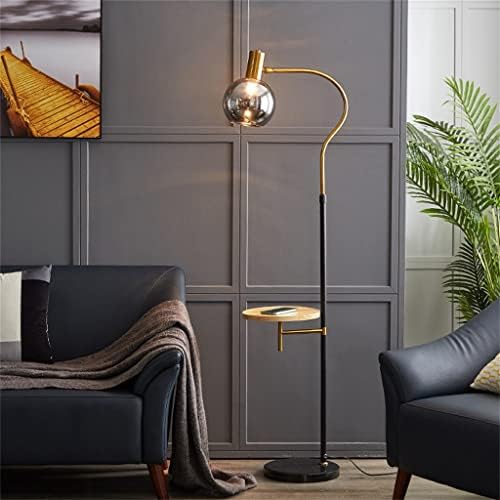 SLSFJLKJ Креативна ламба за подот со цврста лента за дрво луксузна дневна соба спална соба софа полнење метални подни светла