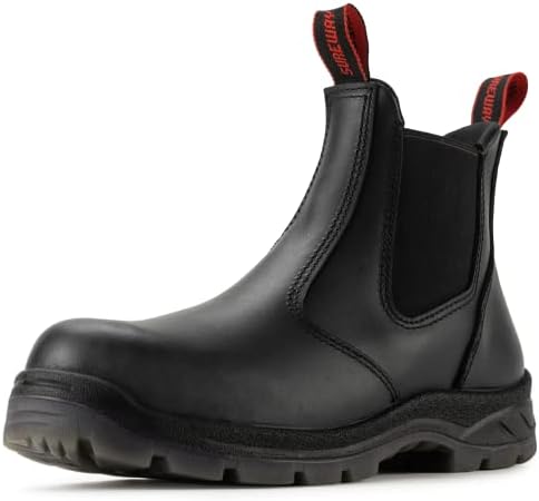 Sureway машки лизгање на работни чизми за мажи, надграден лизгачки/отпорен на вода, статичко дисипативи, противпожарна станица Механичарски чизми/чевли