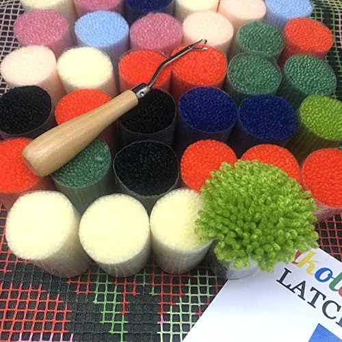 Комплети за куки за заклучување за возрасни, печатена боја печатена DIY килим занаетчиски уметнички тепих за домашно декорација Фестивал Подарок