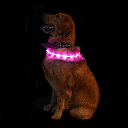 Sunet LED LED јаки за кучиња USB прилагодливи силикони 3 трепкачки режими блескава јака за домашно милениче за ноќно безбедносно светло