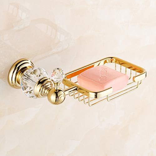Sweejim сапун сапуни месинг златен сапун корпа за сапун монтиран кристален сапун држач за црни додатоци за бања хромира