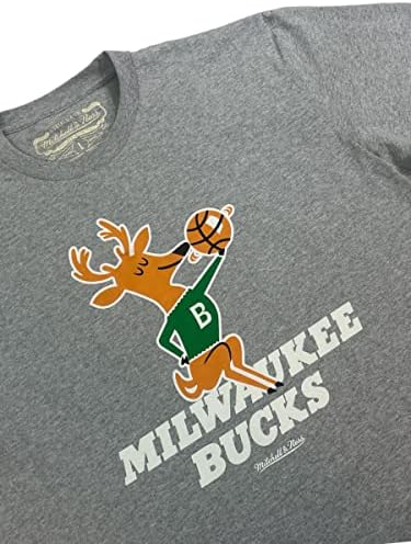 Mitchell & Ness Men's Milwaukee Bucks Hardwood Classics Краток ракав маица сива