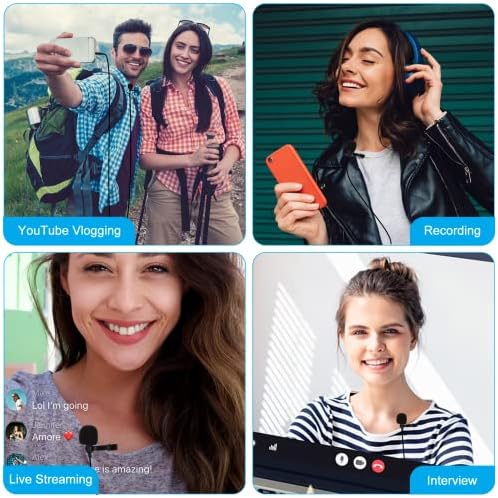 Професионална оценка лавалиер лапел микрофон за Yezz LIV 1S компатибилен со iPhone телефон или блогирање на фотоапарати во блогирање