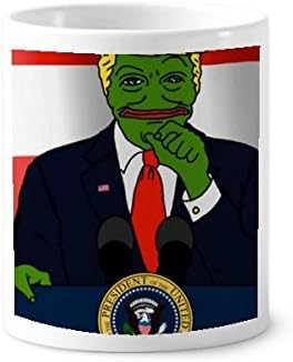 Америка Претседател тажна жаба Одлична слика за пенкало за четкичка за заби, кригла керамички штанд, молив чаша