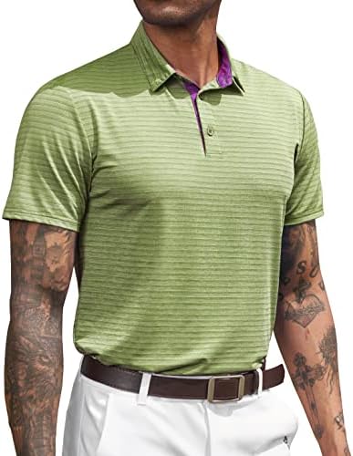 Дерминпро Моден моден моден со моден се вклопува во обичен краток ракав Брз сув голф Поло кошули