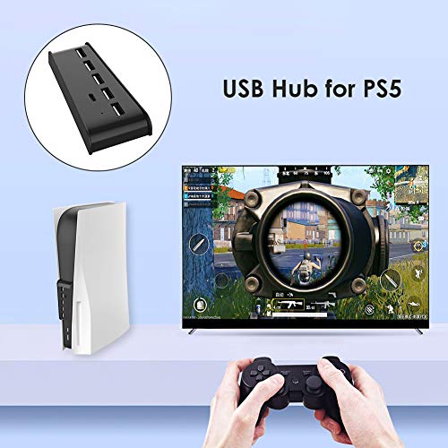 Weigao 6 во 1 USB центар со 5 USB A + 1 USB C порти за PS5 PS5 дигитално издание