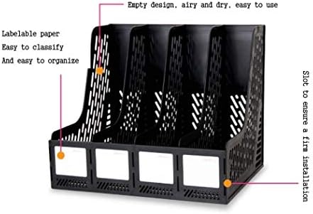 N/A Управувач со датотеки со датотеки за складирање на кутија 4 колони држач за датотеки со датотека пластична корпа за корпи за работна површина канцелариски матер?