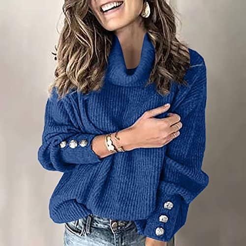 Копче за џемпер на женски шарени џемпери до долга ракав цврста боја плетена кошула џемпери за зима