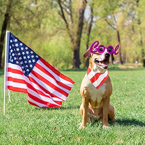 Пријател 4 парчиња патриотска кучиња бандана американско знаме ПЕТ шамија прилагодливо куче за печење кучиња кученце Керчиф за 4 -ти јули Ден на