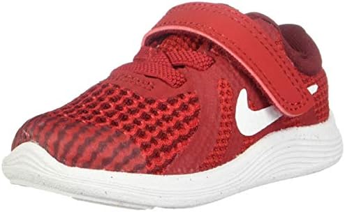 Revolutions Nike Boy Revolution 4 Revolution Shoe, салата црвена/бела екипа црвено-црна, 3ц редовно дете на САД