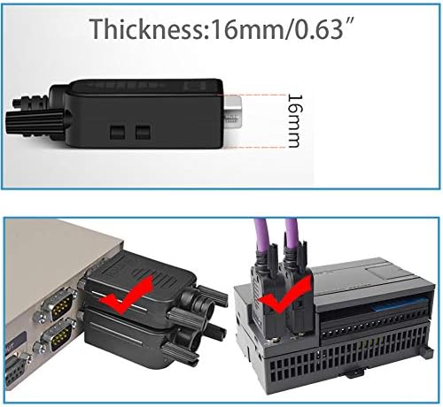 Jienk 4PCS DB9 Connector Connectorless Brewout Board, RS232 D-Sub Serial до 9pin Port Terminal Block 16mm потенки адаптер без лемење со куќиште со долги завртки на цевки (машки x 2, женски x 2, женски x 2, женски x 2