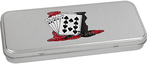 Азиеда „Картички и покер чипс“ метални заложници за канцелариски калај/кутија за складирање
