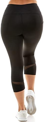 Ettellut - Panенски мрежи за хеланки Панталони со странични џебови за складирање - одлично за јога, тренингот, вежбање, теретана и трчање