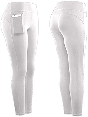 Gdjgta женски јога панталони хеланки за контрола на стомакот со високи половини w странична/скриена џебна фитнес фитнес фитнес спортски спортски