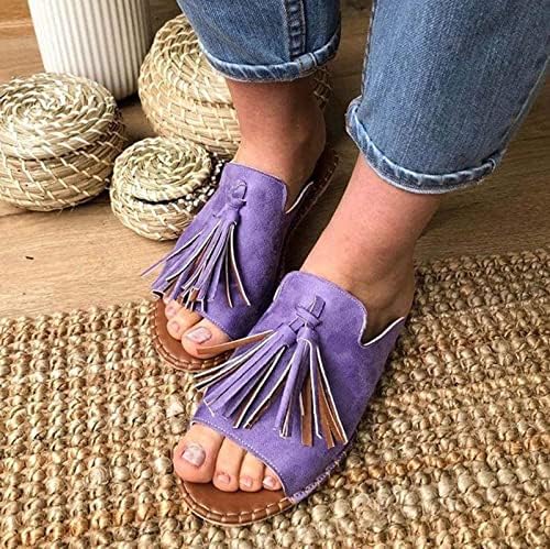 Папучи за жени летна платформа Еспадрил сандали мода раб гроздобер отворено пети лизгање на слајд римски чевли