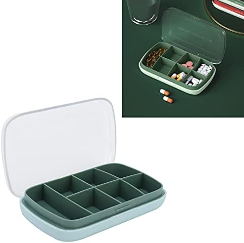 Таблети кутии таблети кутии ABS PS PS зелена преносна запечатена таблета кутија 7Grid GRORGECAPACITIATION CANTER CATENDER GREENER