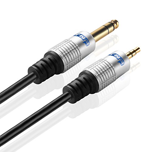 TNP Premium 6.35mm 1/4 до 3,5 mm 1/8 адаптер за кабел - машки до машки TRS стерео аудио приклучок за приклучок за приклучок, двонасочен