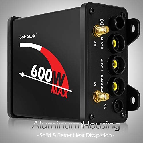 GoHawk TJ4 2.1 Канал 600W Засилувач 4 Целосен Опсег Водоотпорен Bluetooth Мотоцикл Стерео Звучници Аудио Систем AUX FM Радио за 1 до