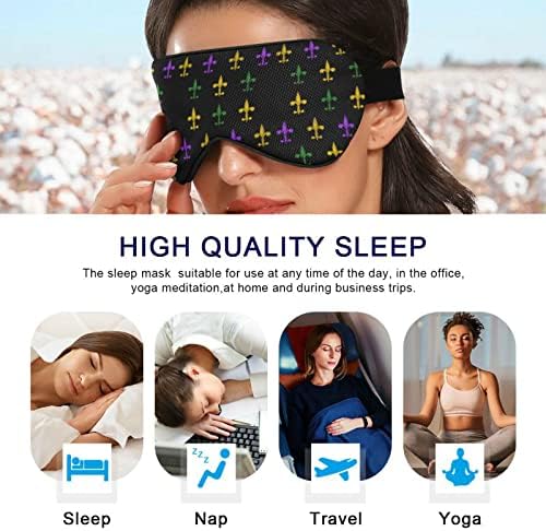 Unisex Sleep Eye Mask Fleur-de-lis-mardi-gras Night Sleep