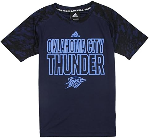 Адидас Оклахом Сити Тандер НБА големи момчиња Бесмртни маица со краток ракав, темно сина боја