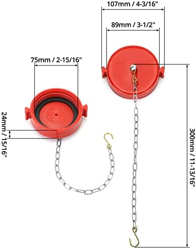 QWORK Пластични Оган Црево Врска Столб Капак Фитинзи И Синџири, 6 Пакет 2-1/2 NST/NH Анти Кражба Капа Провалник FDC Капа Оган Опрема,