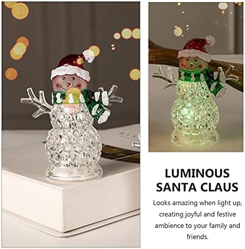 Aboofan 2 парчиња Божиќни електронски LED светла мраз снежен човек мали светла маса украси за Божиќ за домашен украс