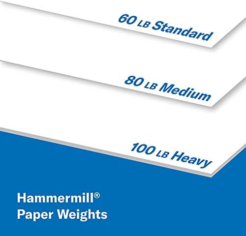 Hammermill Cardstock, Premium Color Copy, 60 lb, 8,5 x 11 - 1 пакет - 100 светли, направени во акции на картички во САД, 122549R, бело